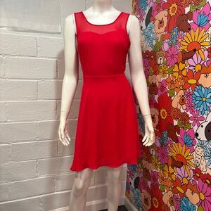 Express Red Fit and Flare Dress
